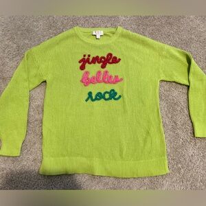 Jingle Belles Rock by Kim Gravel Christmas Sweater w. Colorful Embroidery Size S